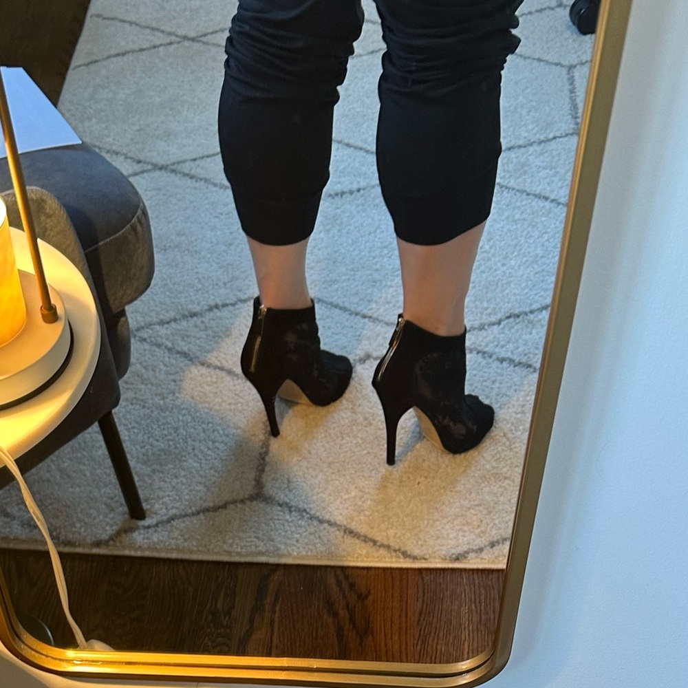 EUC Aldo Suede and Lace Open Toe Booties - Picture 12 of 12